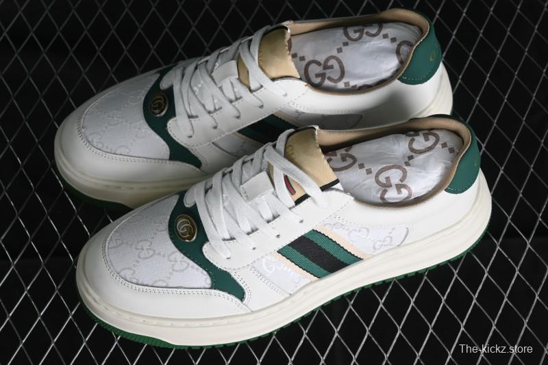 Gucci Chunky B Screener GG Sneakers Retro Style with Classic GG Canvas and Leather Trim - 9Y9209666