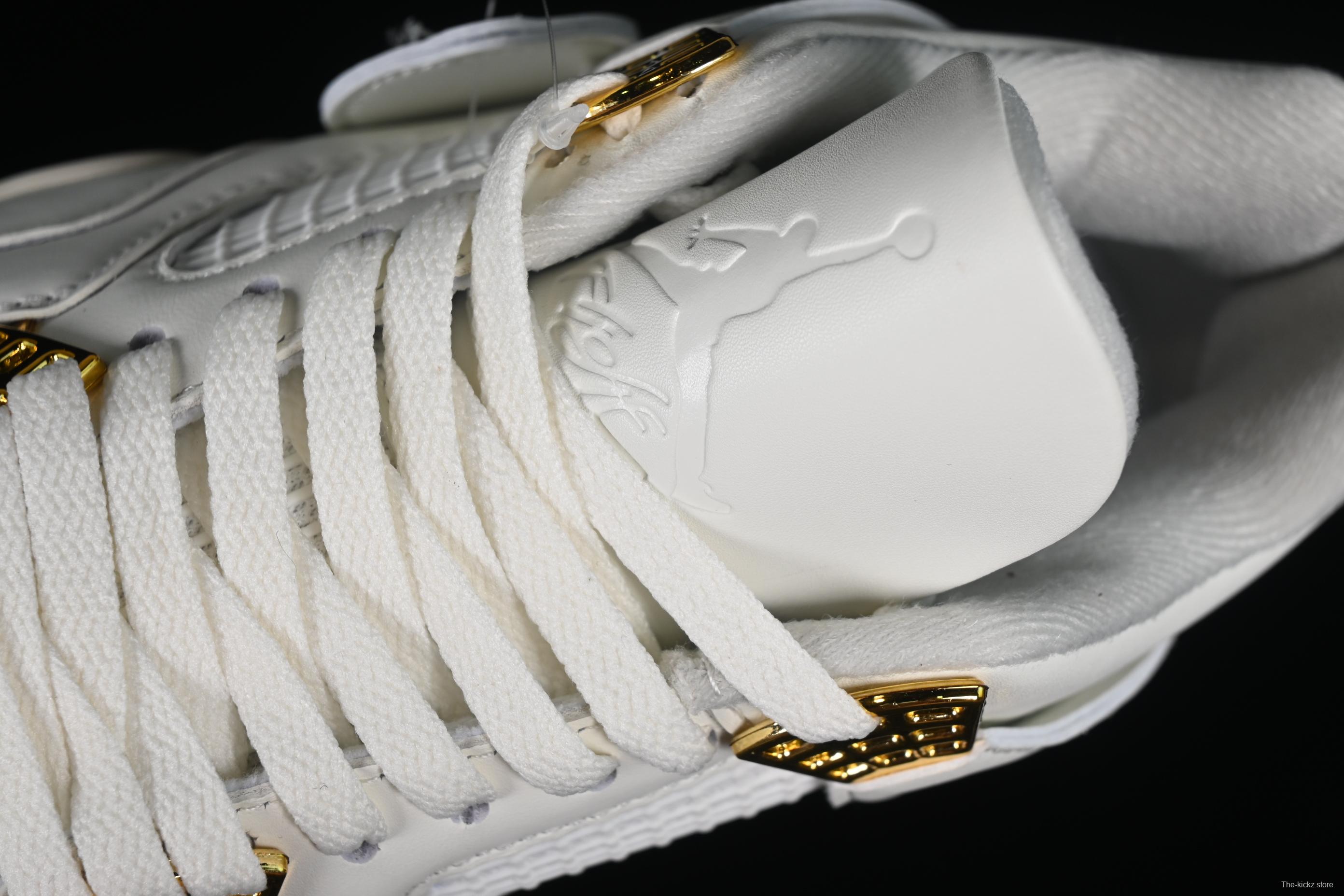 Nike Air Jordan 4 Retro Sneakers with Metallic Gold Accents - AQ9129-170