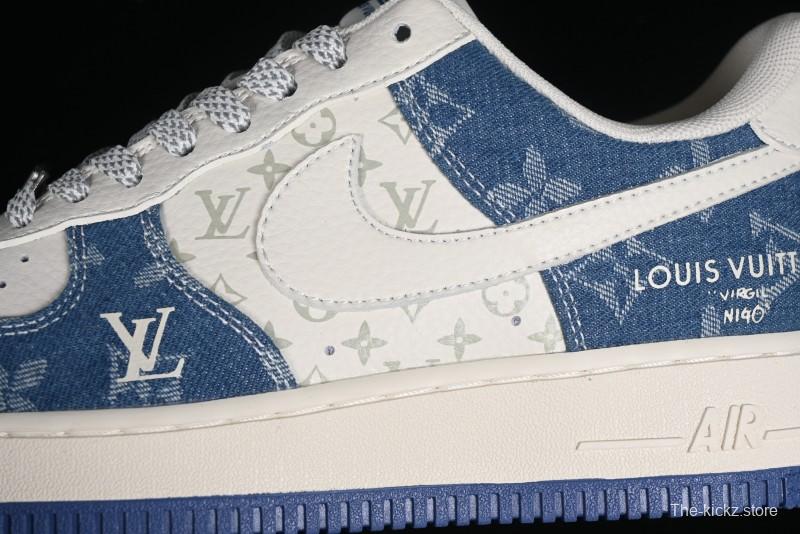 Nike Air Force 1 '07 Low LV Collaboration - Fluorescent Tie-Dye Denim Low-Top Casual Sneakers DD8686-400