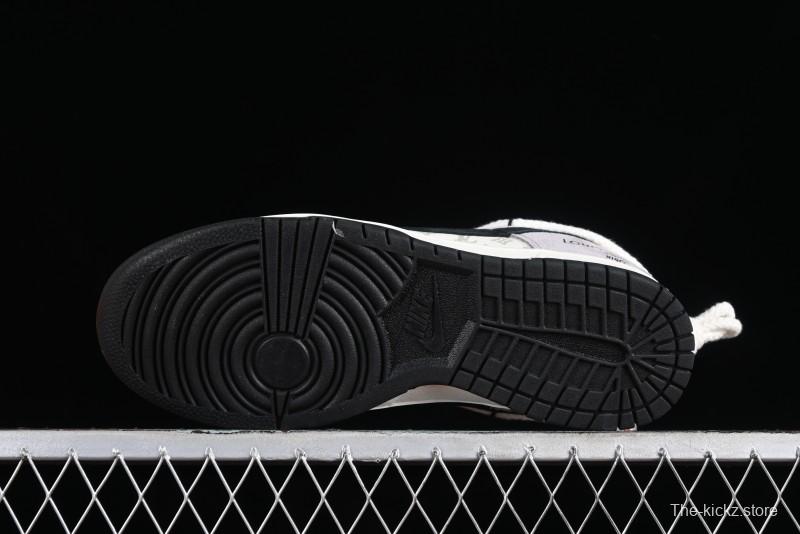 Nike SB Dunk Low LV Collaboration - Grey Pigskin Print Anniversary High-End Custom Low-Top Casual Sneakers - SJ2068-232