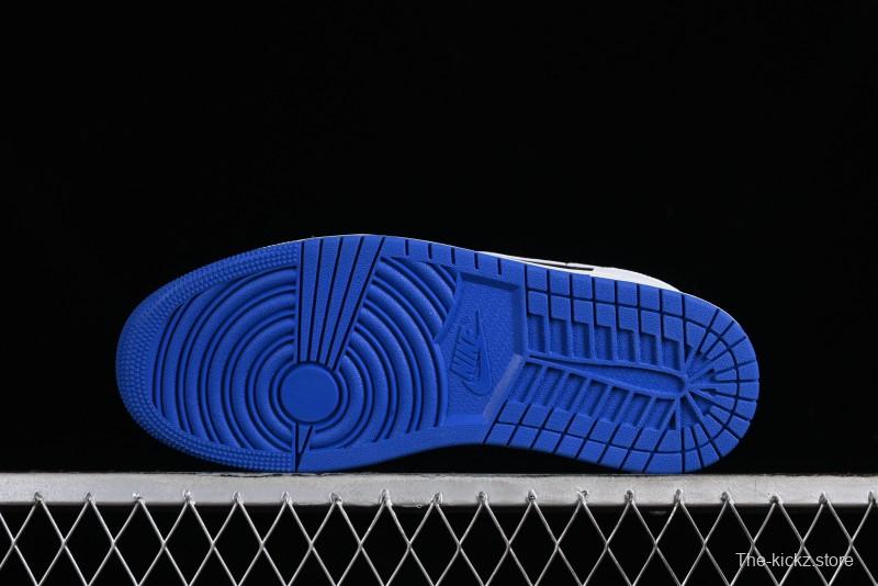 Nike Air Jordan 1 Low "Quai 54" Casual Sneakers in White Black Blue - HQ0764-001