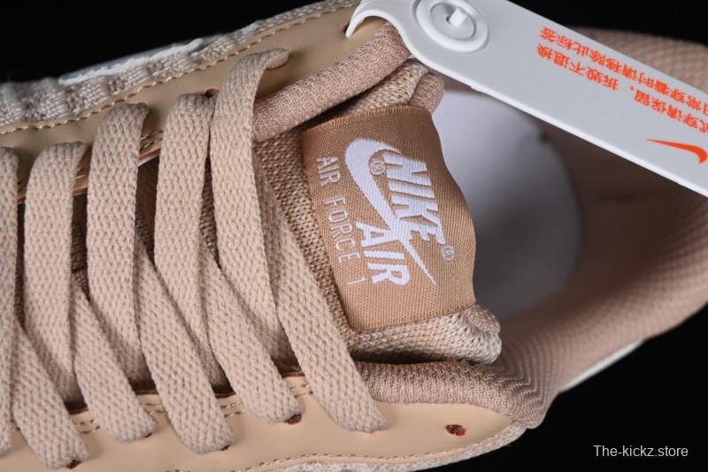 Nike Air Force 1 '07 Low 2.0 Khaki Flyknit Casual Sneakers - CI0051-200