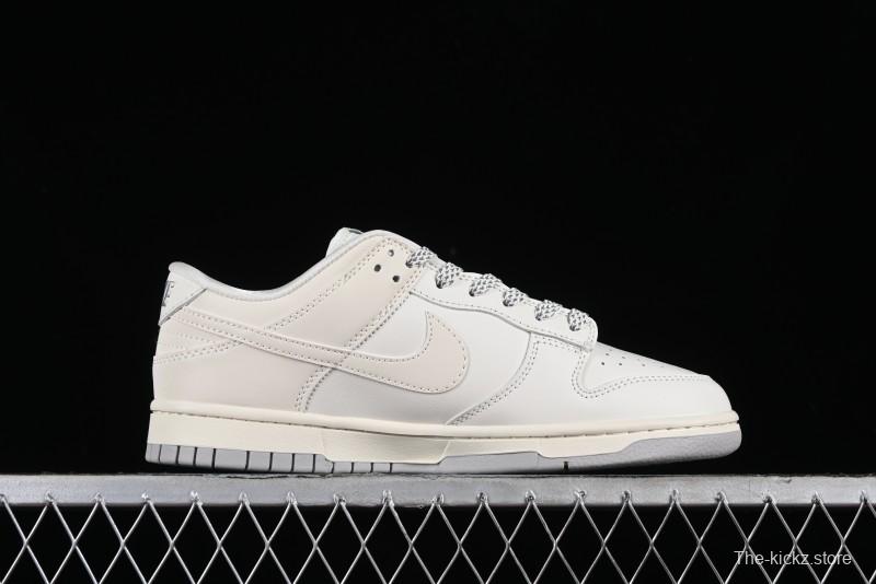 Nike SB Dunk Low LV Collaboration - Double Swoosh Beige Grey Anniversary High-End Custom Low-Top Casual Skate Shoes - FC2025-306