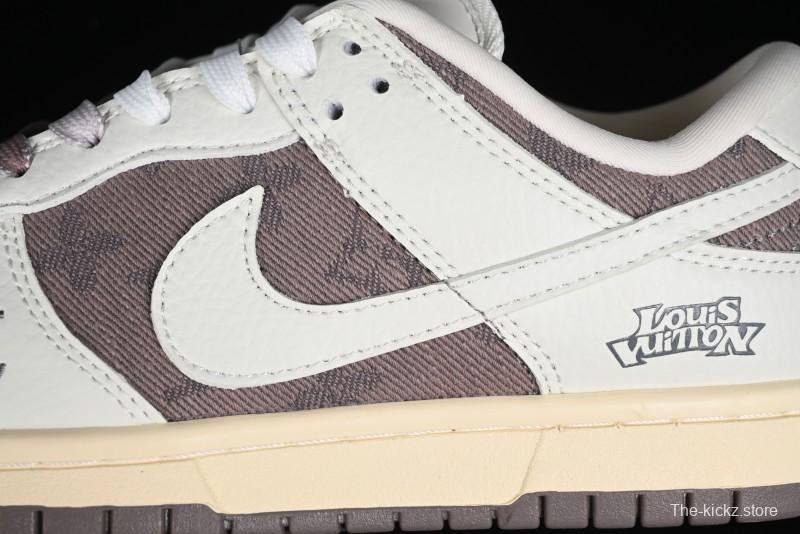 Nike SB Dunk Low LV Collaboration - Denim Patchwork Anniversary High-End Custom Low-Top Casual Sneakers - JH8310-956