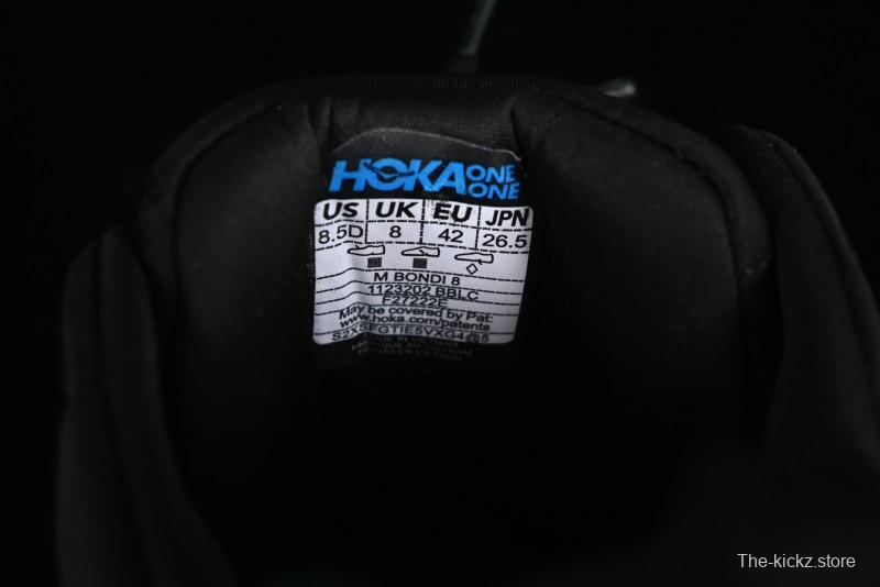 HOKA ONE ONE Bondi 8 Functional Cushioned Running Shoes with Engineered Mesh Upper - 1123202 BBLC