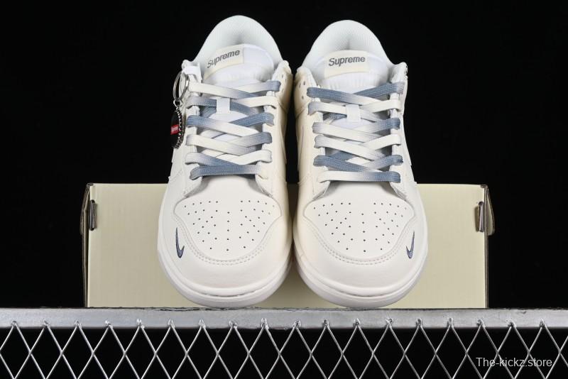 Nike SB Dunk Low Supreme Collaboration - Double Swoosh Anniversary Customized Low-Top Casual Sneakers - BB8675-105