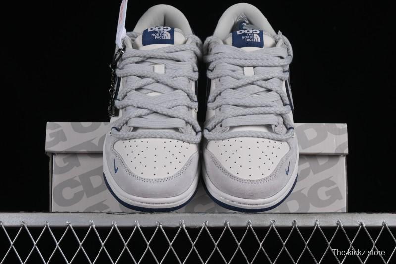 Nike SB Dunk Low The North Face Collaboration - Grey Blue Pig 8 Starry Sky Anniversary High-End Custom Low-Top Casual Skate Shoes - XX2025-311