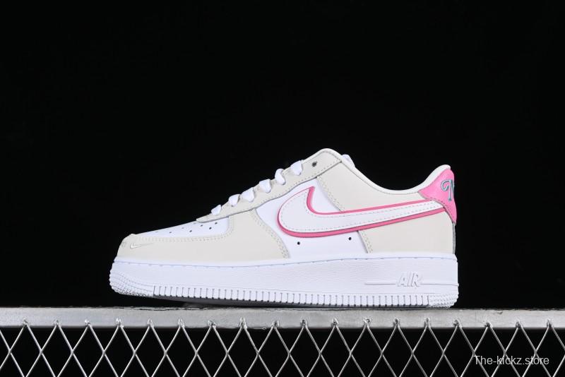 Nike Air Force 1 '07 Low Grey White Pink Casual Sneakers - HM3694-011