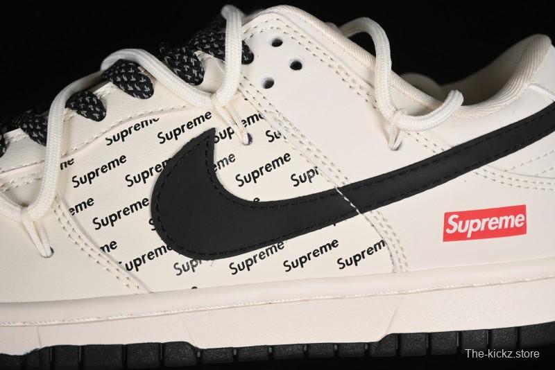 Nike SB Dunk Low Supreme Collaboration - Starry Night Black Engraving Anniversary High-End Custom Low-Top Casual Skate Shoes - JJ5688-108