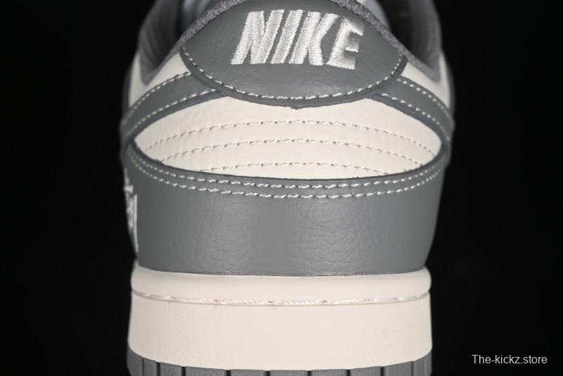 Nike SB Dunk Low Stussy Collaboration - Midnight Grey Anniversary Custom Low-Top Casual Skate Shoes - BB9898-007