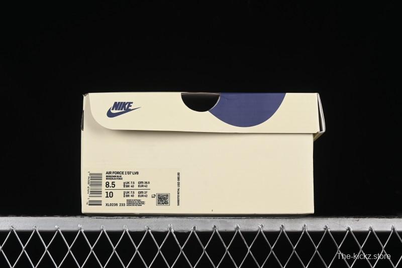 Nike Air Force 1 '07 Mid Deep Blue Two-Tone Sole Mid-Top Casual Sneakers with Reflective Stars - XL0236-233