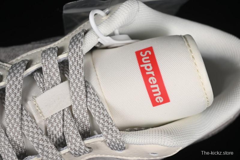 Nike Air Jordan 1 Low Supreme Collaboration - Dual-Tone Beige/Grey Retro Basketball Shoes - SJ9950-030