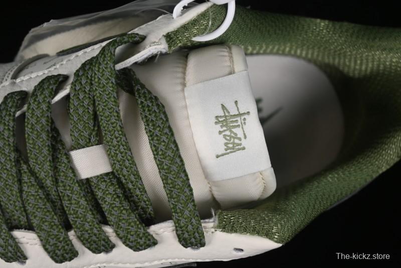 Nike Air Force 1'07 Low Stussy Collaboration - White Mint Green Low-Top Casual Sneakers - XZ3328-003