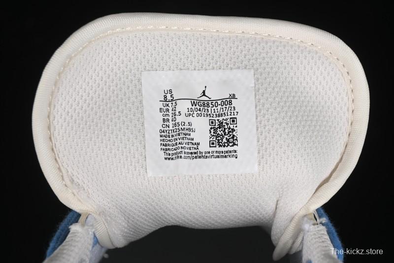 Nike Air Jordan 1 Low LV Collaboration - Light Blue Print Retro Basketball Shoes - WG8850-008