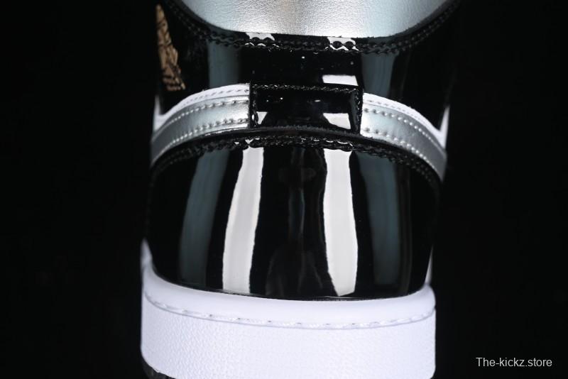 Nike Air Jordan 1 Mid Basketball Shoes White Black Silver - HV0789-010