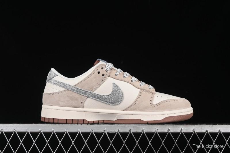Nike SB Dunk Low UN Collaboration - Light Brown with Silver Swoosh Anniversary High-End Custom Low-Top Casual Sneakers - CF3688-013