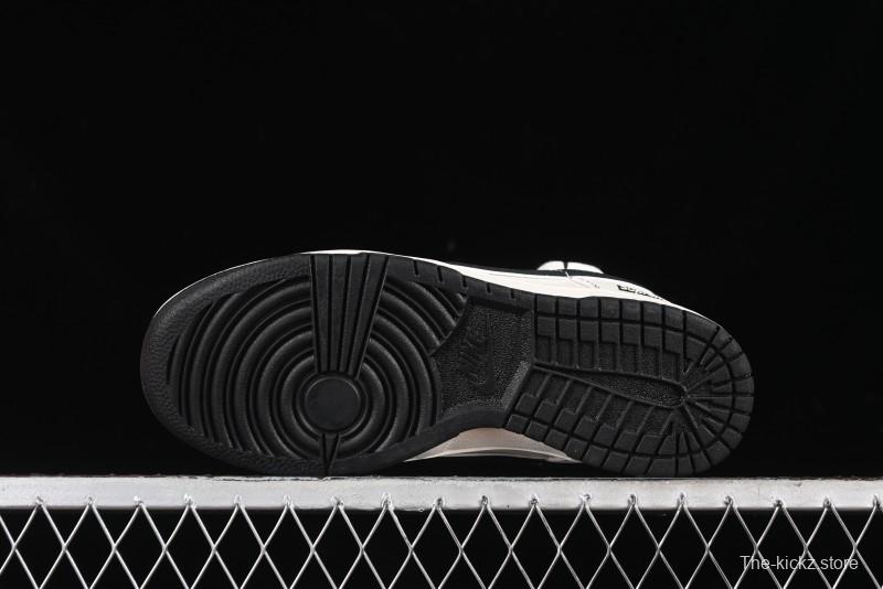 Nike SB Dunk Low Supreme Collaboration - Beige Black Mini Swoosh Anniversary Customized Low-Top Casual Skate Shoes - XX2025-566