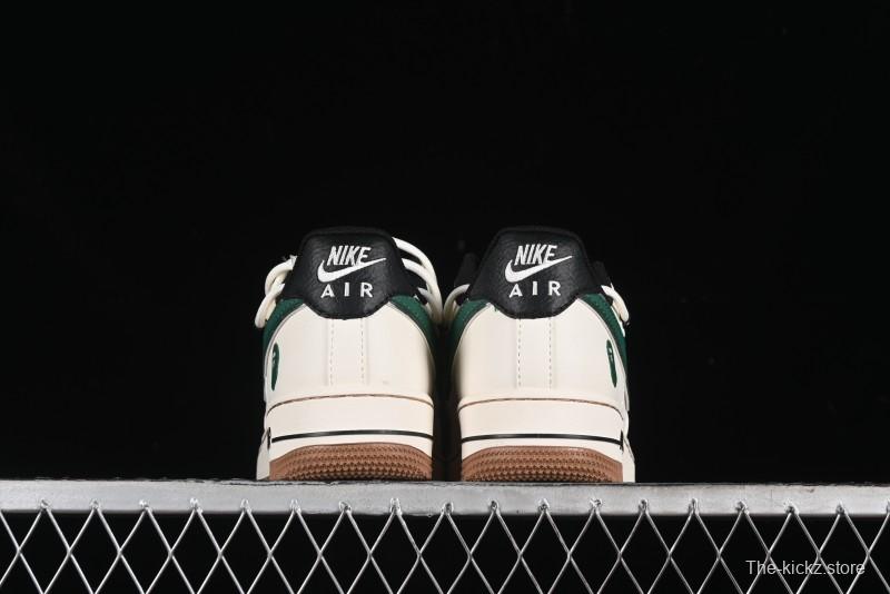 Nike Air Force 1 '07 Low Bape Collaboration - Beige Green Gum Pull Tab Casual Sneakers SJ1198-100