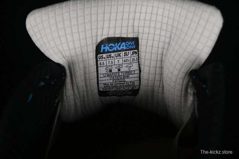 Hoka Mafate Three 2 Ultra-Lightweight Cushioned Trail Running Shoes with Vibram Outsole - 1141572 BHK