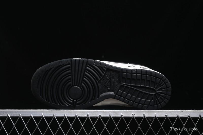 Nike SB Dunk Low Supreme Collaboration - Black Stitch Mini Swoosh Custom Low-Top Casual Skate Shoes - XX3186-302