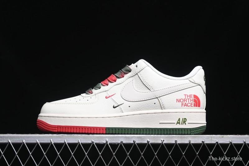 Nike Air Force 1 '07 Low The North Face Collaboration - Beige Red Green Color Block Low-Top Casual Sneakers - XZ6188-011