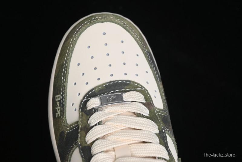 Nike Air Force 1 '07 Low Bape Collaboration - Jungle Camouflage Low-Top Casual Sneakers - CH6336-509