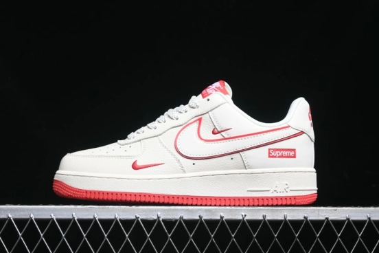 Nike Air Force 1 '07 Low Supreme Casual Sneakers in White/Red - DF0188-011