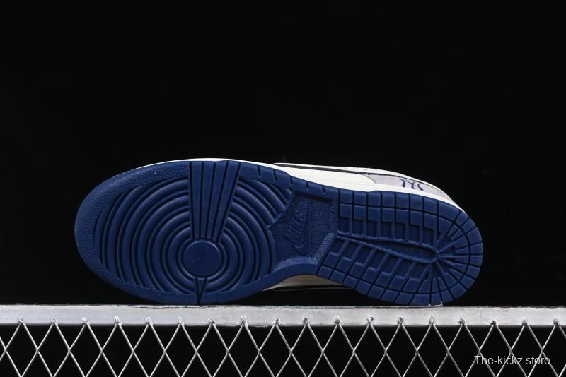 Nike SB Dunk Low MLB Collaboration Embroidered Blue Logo Anniversary Custom Low-Top Casual Skate Shoes - DJ2024-092
