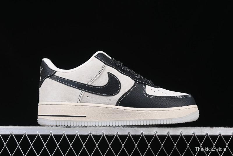 Nike Air Force 1 '07 Low Moncler Collaboration - Black Lychee Grain Pigskin Low-Top Casual Sneakers - CH6336-514
