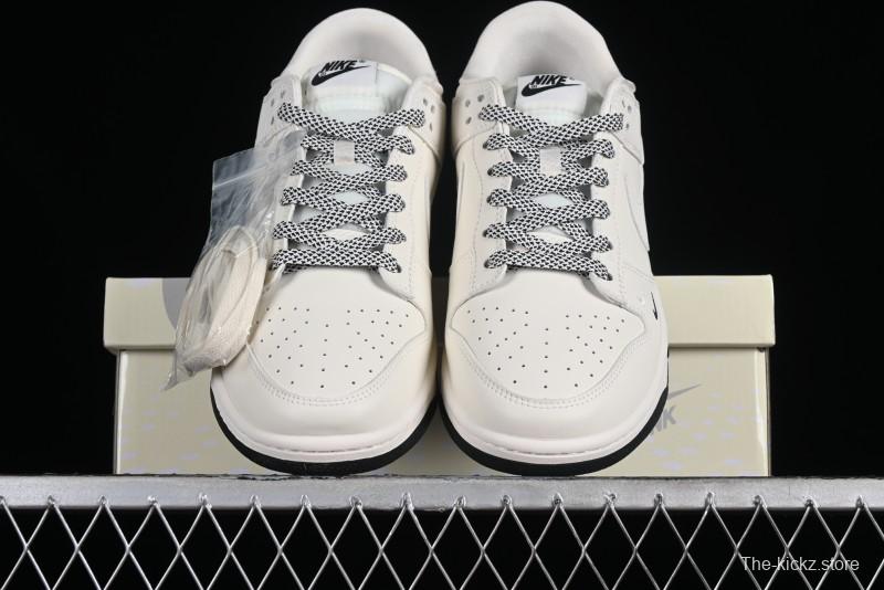 Nike SB Dunk Low LV Collaboration - Double Swoosh Beige Black Anniversary High-End Custom Low-Top Casual Sneakers - XX2025-307