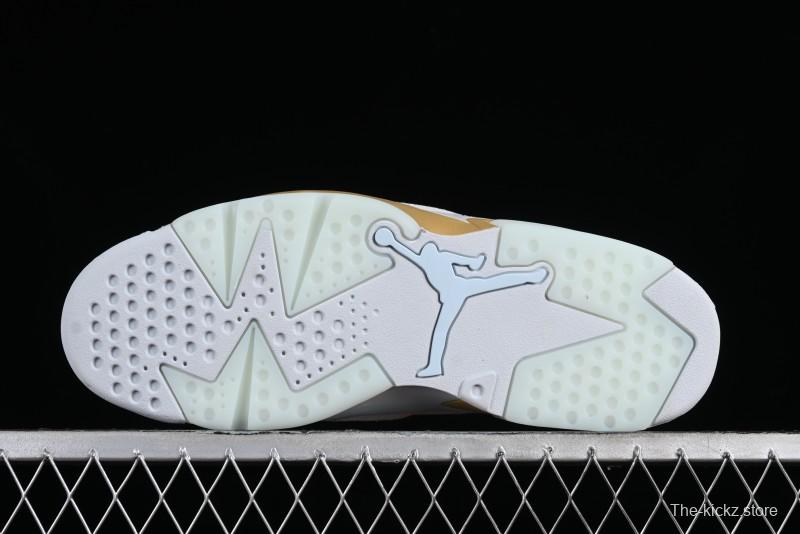 Nike Air Jordan 6 Retro Paris Olympics Sneakers with Metallic Gold Accents - DQ4914-074