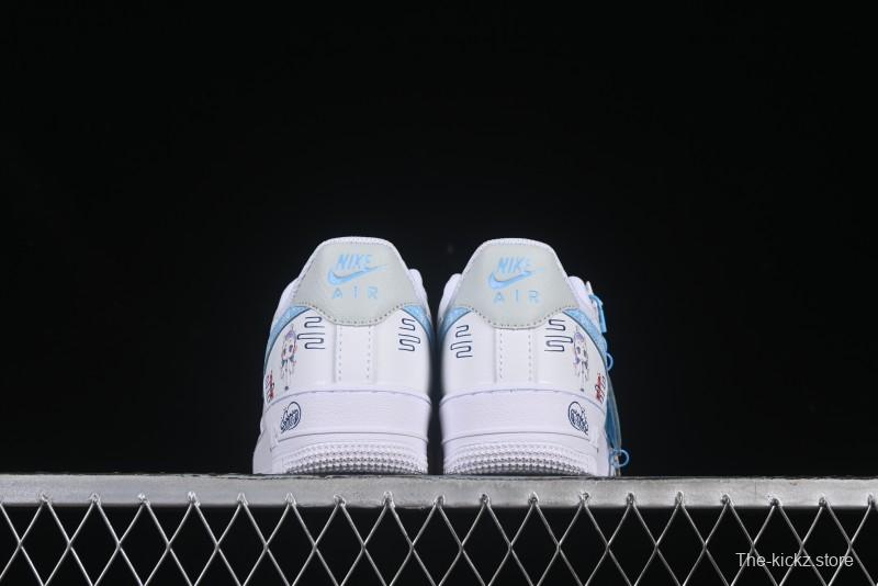 Nike Air Force 1 '07 Low Casual Sneakers with Erciyuan Hand-Painted Graffiti Lingzhu Aobing Design - HF0022-010