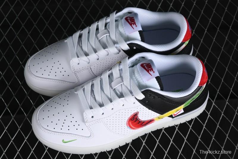 Nike SB Dunk Low Multi-Color Crystal Anniversary Customized Low-Top Casual Skate Shoes - JH8039-935