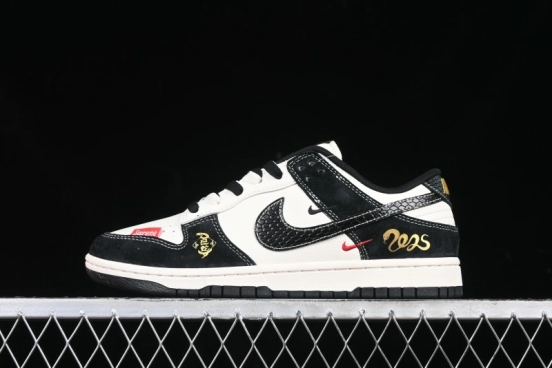 Nike SB Dunk Low Supreme Year of the Snake Limited Edition Black Snake Print Low-Top Casual Sneakers - XS1086-016
