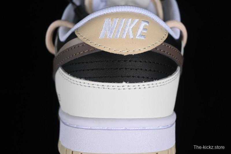 Nike Dunk Low Chestnut Letter High Street Black Brown Deconstructed SB Strap Low Top Casual Skate Shoes - DV0831-003
