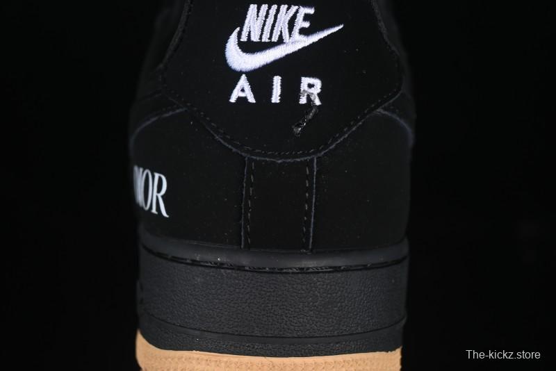 Nike Air Force 1 '07 Low Dior Collaboration Black Gum Knit Casual Sneakers - KK1988-058