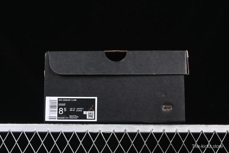 Nike Air Jordan 1 Low AJ1 Basketball Shoes in Black White Silver - 553558-131