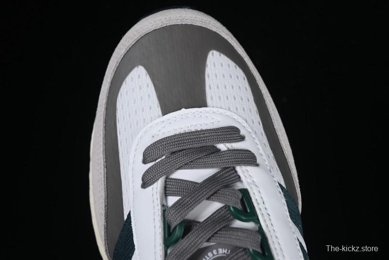 Adidas Retro-Inspired Sneakers - White, Grey & Green with Boost Sole