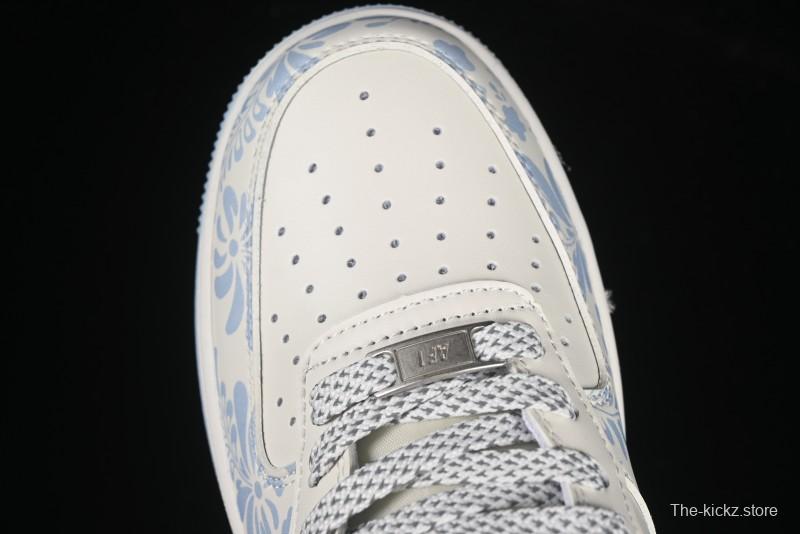 Nike Air Force 1'07 Low Supreme Co-branded Blue and White Casual Sneakers - XX3168-137