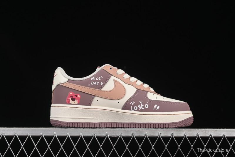 Nike Air Force 1'07 Low Strawberry Bear Custom Casual Sneakers - DB3301-551
