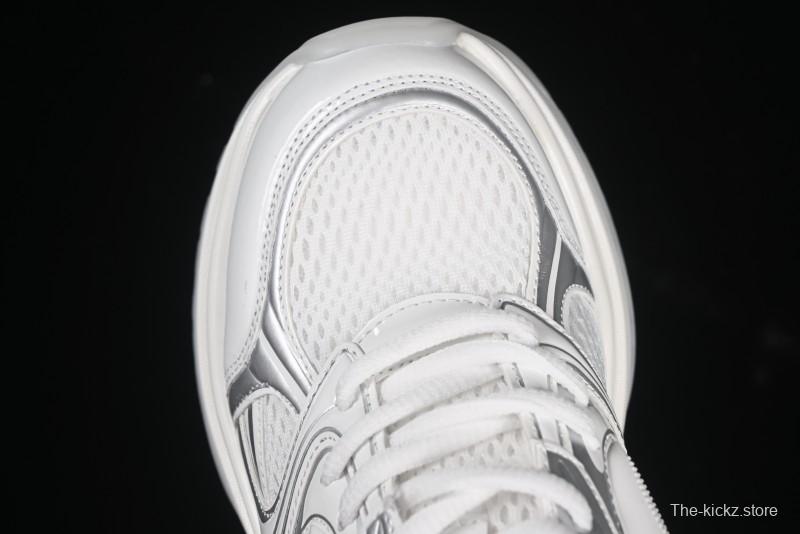 GG-CC Chunky Low Casual Fashion Sneakers with Thick Sole and Height Increasing Design - 2607 White