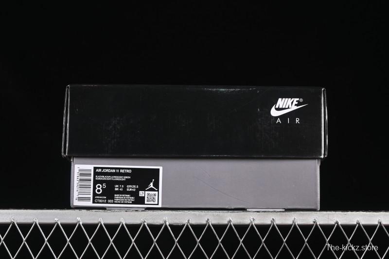 Nike Air Jordan 11 Retro CT8012-003 Basketball Shoes in Black & Guacamole Green