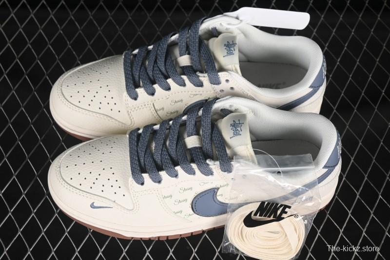 Nike SB Dunk Low Stussy Light Blue Brown Anniversary Custom Low-Top Casual Skate Shoes - ZH2598-247