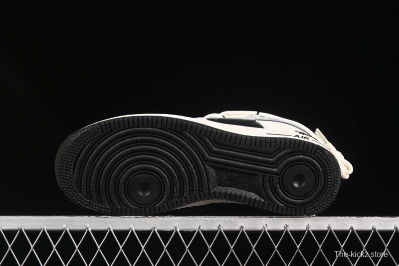 Nike Air Force 1 '07 Low Stussy Collaboration Black Diamond Lace-Up Casual Sneakers - DM6868-073