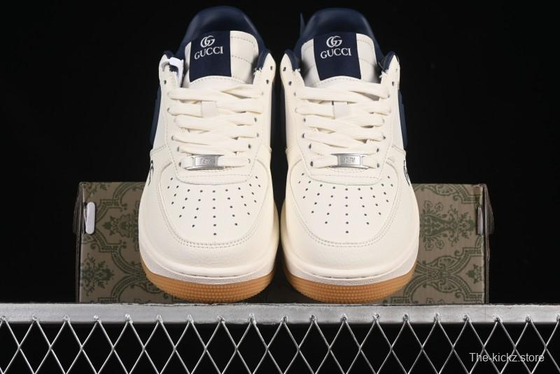 Nike Air Force 1 '07 Low Gucci Collaboration Large Swoosh Gum Sole Casual Sneakers - XS3464-576
