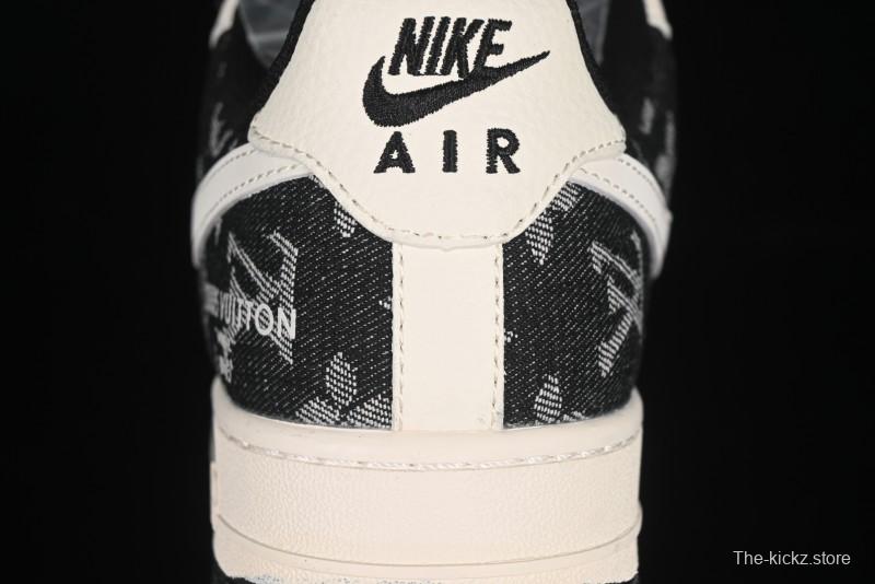 Nike Air Force 1 '07 Low LV Collaboration Double Print Denim Casual Sneakers - YX5066-317