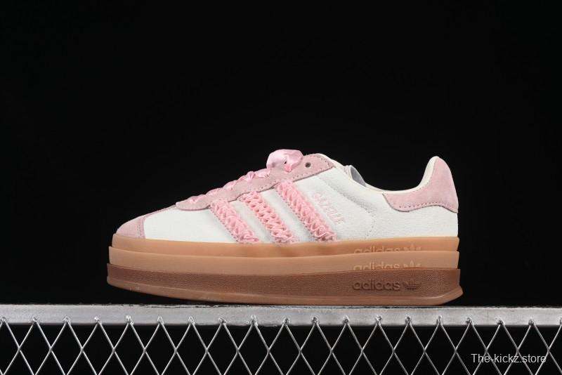 Adidas Originals Gazelle Bold JR8374 Collaboration Low-Top Sneakers with Thick Sole for Slip Resistance and Durability - JR8374