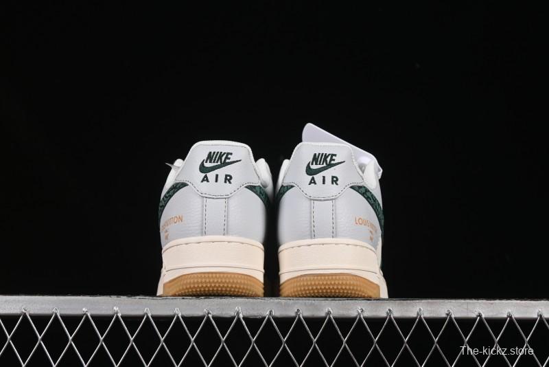 Nike Air Force 1 '07 Low LV Collaboration Green Stone Grain Gum Sole Casual Sneakers - ZH2598-306