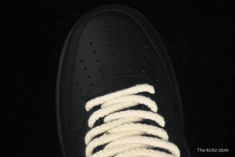 Nike Air Force 1 '07 Low Casual Sneakers in Black & White with Hemp Rope Detailing - ZH0316-073