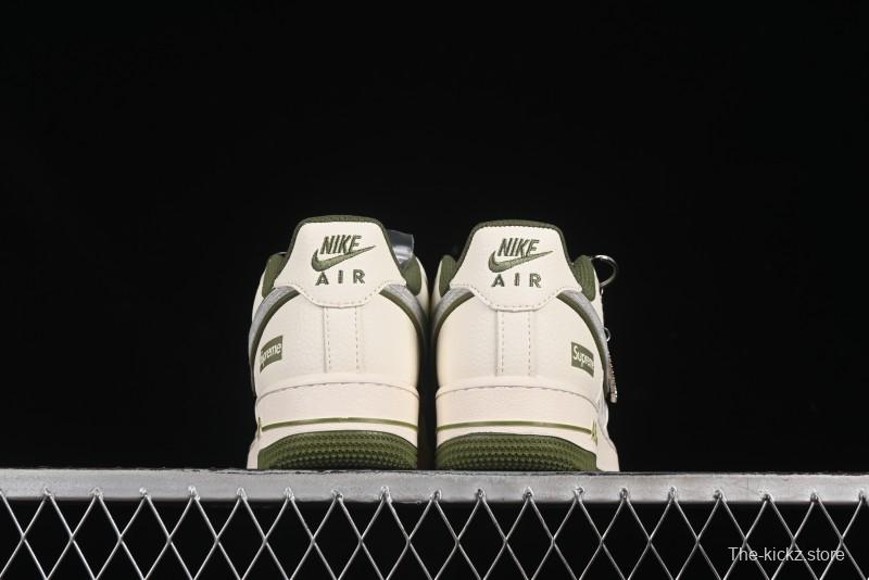 Nike Air Force 1 '07 Low Supreme Collaboration Military Green Multi Swoosh Casual Sneakers - XX3168-148